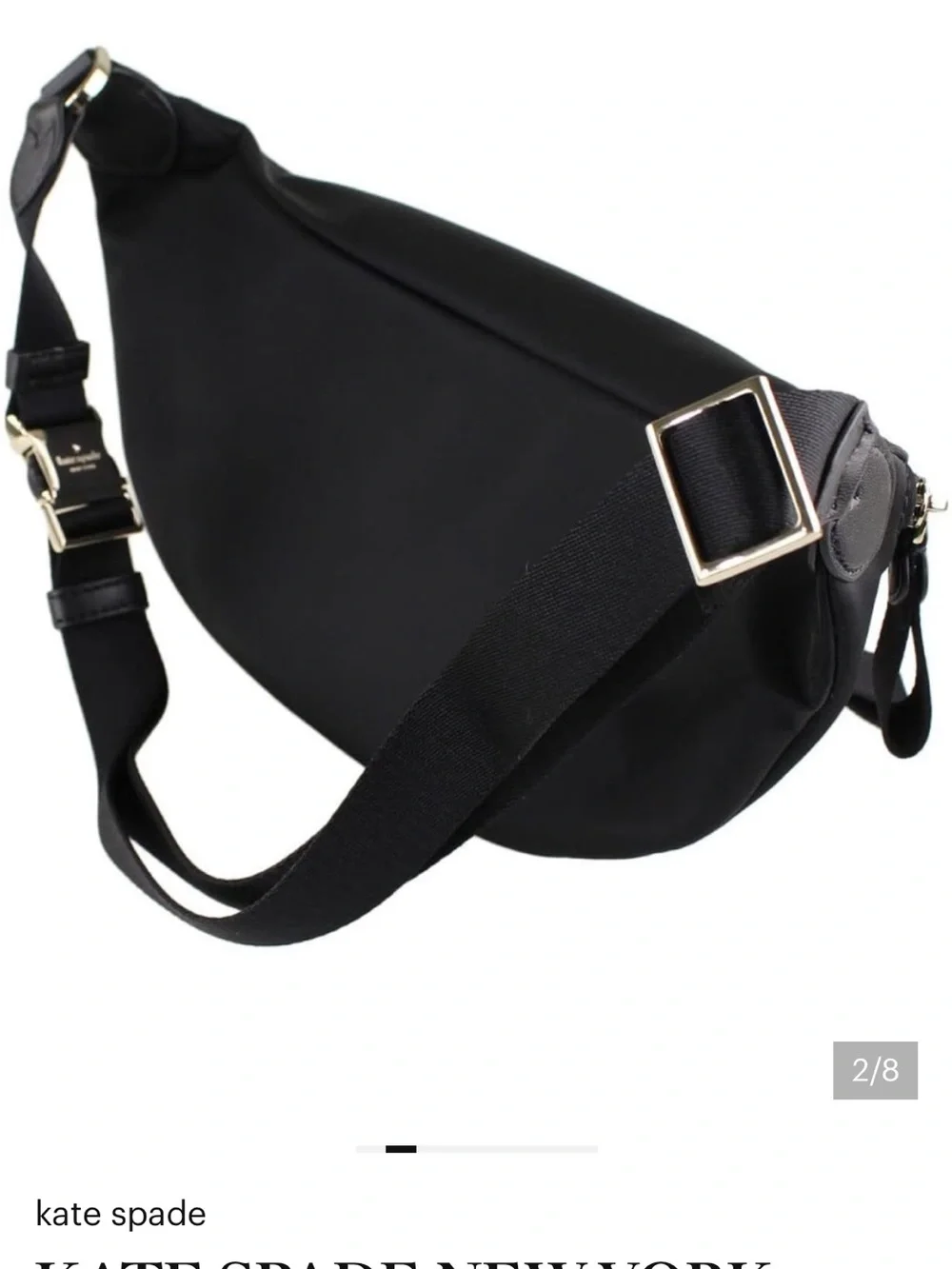 KATE SPADE NEW YORK CHELSEA BELT BAG BLACK NYLON - Picture 2 of 4
